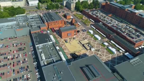 Aerial View Manufaktura Shopping Center Lodz Great Polish Footage High — Vídeos de Stock