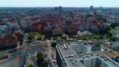 Aerial view of Male Garbary in Poznan. High quality 4k footage