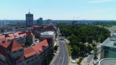 Aerial view of Poznan. Summer footage. High quality 4k footage