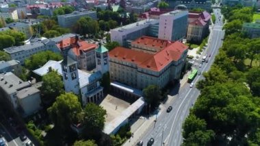 Aerial view of the Dominican Monastery in Poznan. High quality 4k footage