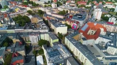 Aerial view of the area near Park Jordanowski in Poznan. High quality 4k footage