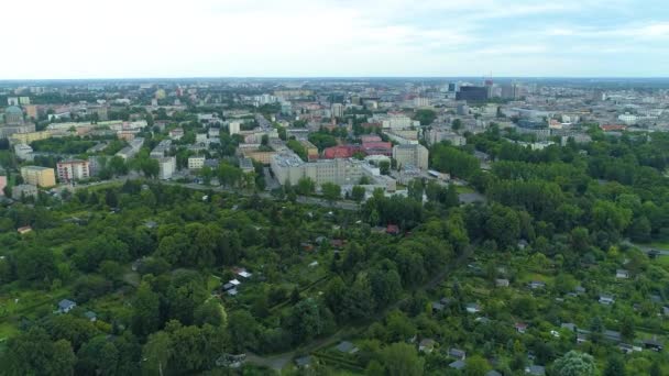Aerial View Beautiful Green Lodz Great Polish Footage High Quality — Stockvideo