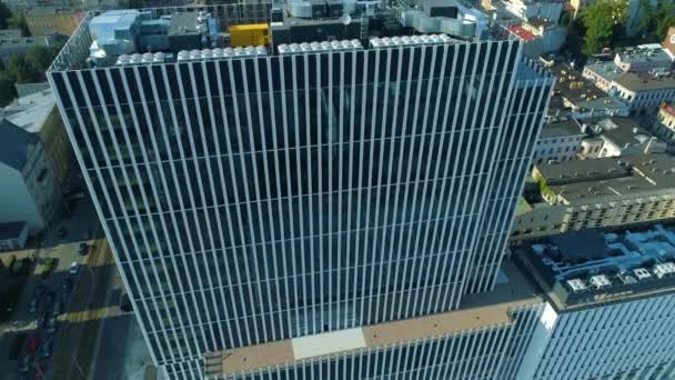 Aerial View Building Piotrkowska Street Lodz High Quality Footage — стоковое видео