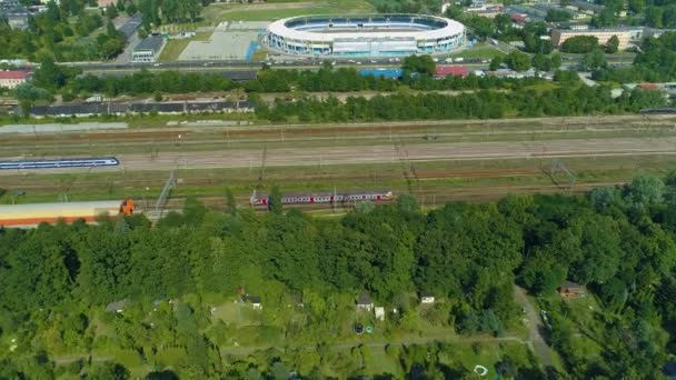Aerial View Moto Arena Lodz High Quality Footage — Stockvideo