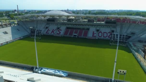 Aerial View Lks Lodz Stadium High Quality Footage — ストック動画