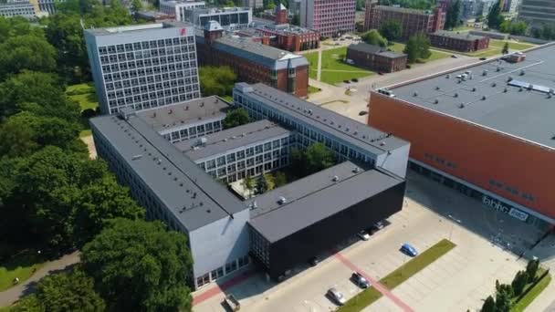 Aerial View Lodz University Technology High Quality Footage — ストック動画