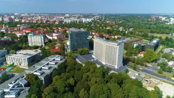 Aerial View Scandynavia Secondary School Poznan High Quality Footage — Stock video