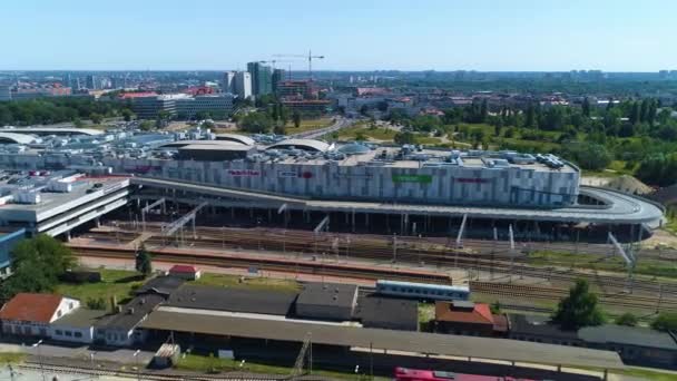 Aerial View Avenida Poznan View Shopping Mall High Quality Footage — Vídeos de Stock