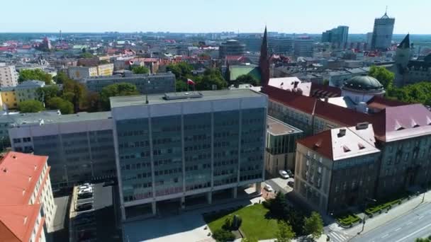 Aerial View Board Education Poznan High Quality Footage — ストック動画