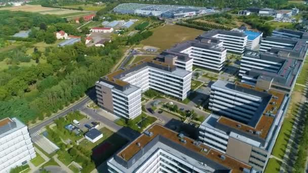 Aerial View Business Garden Poznan High Quality Footage — Video