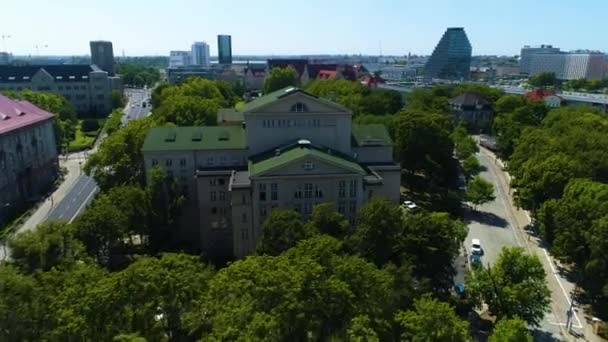 Aerial View Grand Theater Poznan High Quality Footage — Wideo stockowe