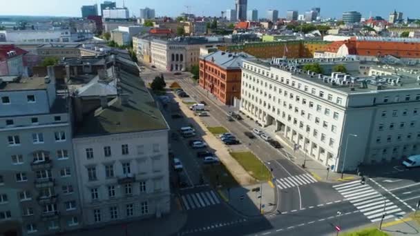 Aerial View Marcinkowskiego Avenue Poznan High Quality Footage — Video