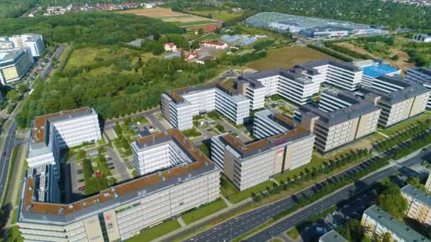 Aerial View Business Garden Poznan High Quality Footage — Video