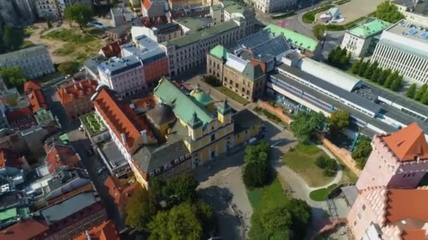 Aerial View Franciscan Monastery Poznan High Quality Footage — Wideo stockowe