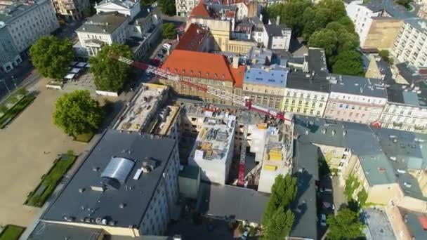 Aerial View Plac Wolnosci Poznan High Quality Footage — Stockvideo