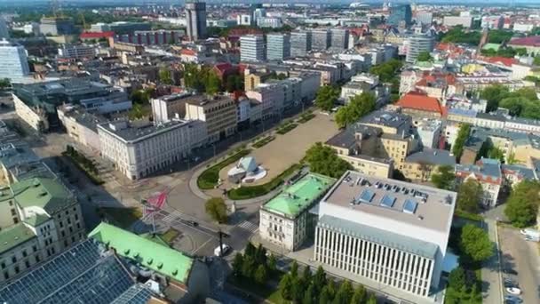 Aerial View Plac Wolnosci Poznan High Quality Footage — Stock video