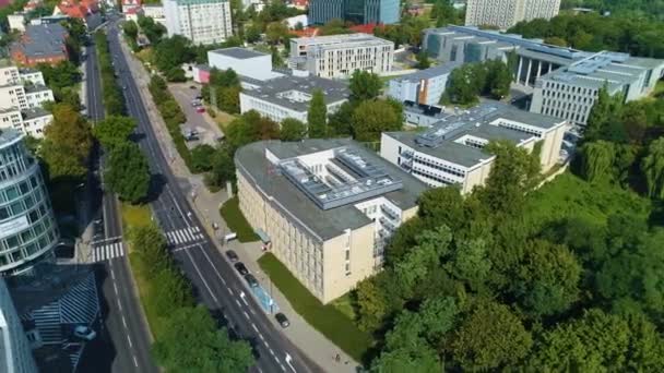 Aerial View Buildings Solna Road Poznan High Quality Footage — Stock video