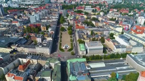 Aerial View Freedom Square Poznan High Quality Footage — стоковое видео