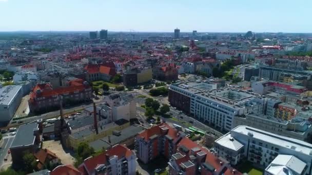 Aerial View Male Garbary Poznan High Quality Footage — Stock Video