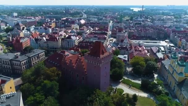 Aerial View Royal Castle Poznan High Quality Footage — Stockvideo