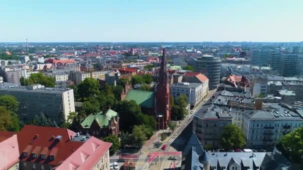 Aerial View Church Holy Savior Poznan High Quality Footage — Vídeo de Stock