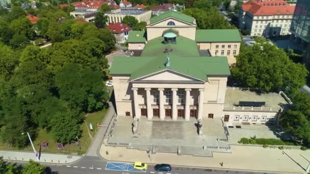 Aerial View Grand Theater Poznan High Quality Footage — Stok video