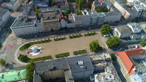 Aerial View Plac Wolnosci Poznan High Quality Footage — Vídeo de stock