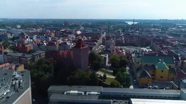 Aerial View Royal Castle Poznan High Quality Footage — Stock videók