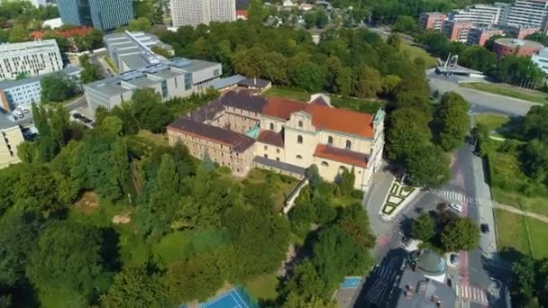 Aerial View Basilica Joseph Poznan High Quality Footage — Αρχείο Βίντεο