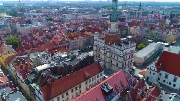 Aerial View Old Town Poznan High Quality Footage — Wideo stockowe
