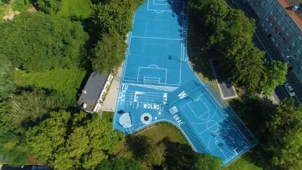 Aerial View Playground Park Jordanowski Poznan High Quality Footage — Wideo stockowe