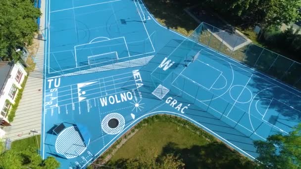 Aerial View Playground Park Jordanowski Poznan High Quality Footage — стоковое видео
