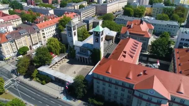 Aerial View Dominican Monastery Poznan High Quality Footage — Stockvideo