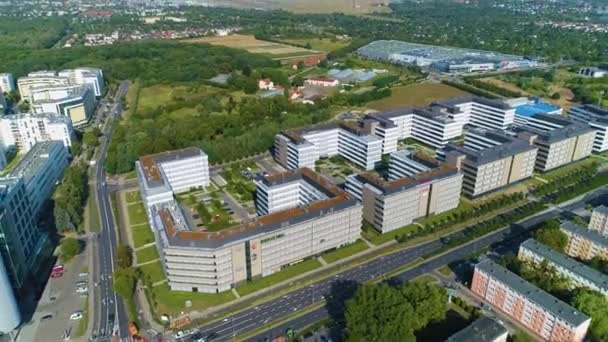 Aerial View Business Garden Poznan High Quality Footage — Stock videók