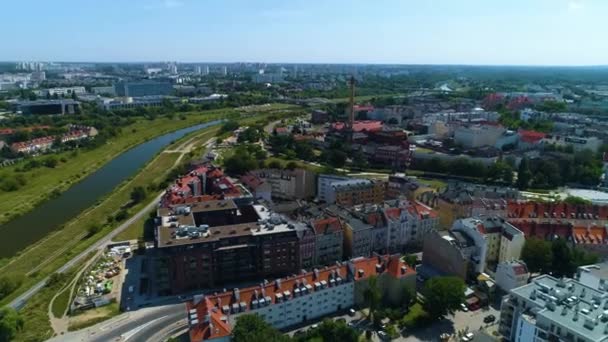Aerial View Old Port Poznan High Quality Footage — Stock video