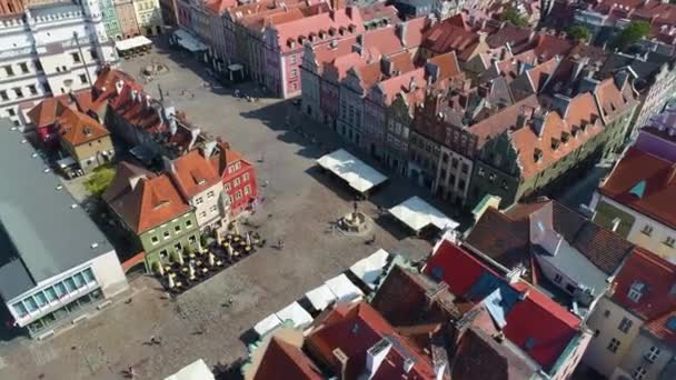 Aerial View Old Town Poznan High Quality Footage — стокове відео