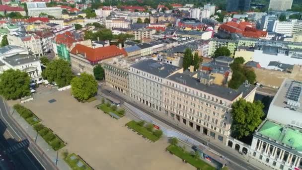 Aerial View Freedom Square Poznan High Quality Footage — Video