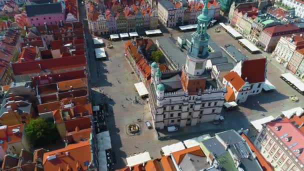 Aerial View Old Town Poznan High Quality Footage — Wideo stockowe
