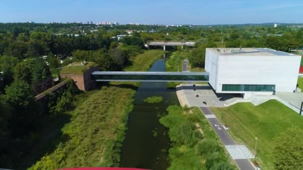 Aerial View Jordan Bridge Poznan High Quality Footage — Stock Video