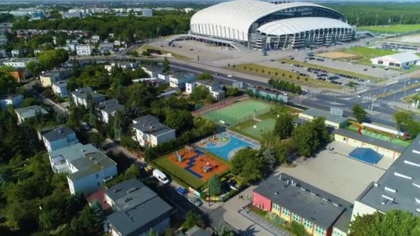 Aerial View Poznan Stadium High Quality Footage — Wideo stockowe