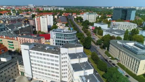 Aerial View Solna Road Poznan High Quality Footage — ストック動画
