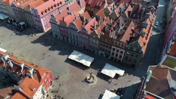 Aerial View Old Town Poznan High Quality Footage — Stockvideo