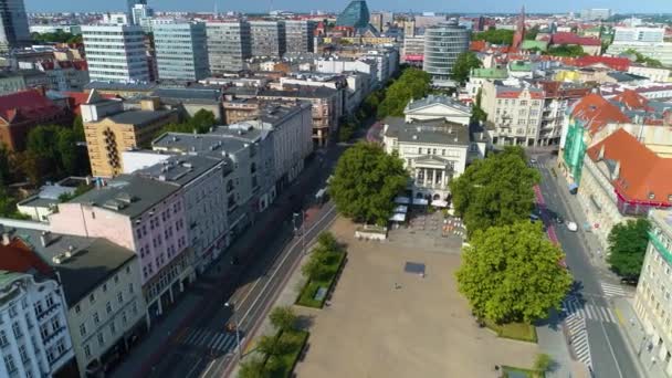 Aerial View Plac Wolnosci Poznan High Quality Footage — Vídeo de Stock