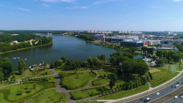 Aerial View Maltanskie Lake Poznan High Quality Footage — Stock video