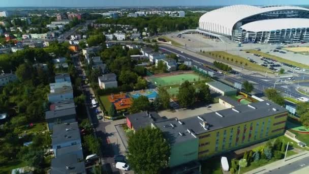 Aerial View Poznan Stadium High Quality Footage — ストック動画