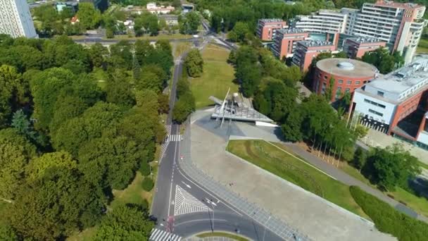 Aerial View Poznan Army Monument High Quality Footage — Video