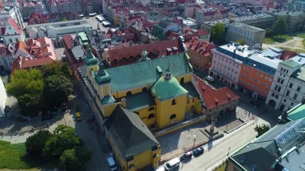 Aerial View Franciscan Monastery Poznan High Quality Footage — Stockvideo