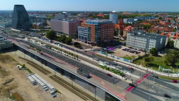 Aerial View Area Main Poznan High Quality Footage — Vídeos de Stock