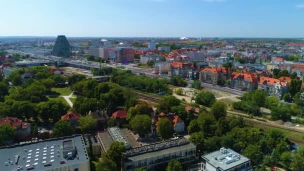 Aerial View Area Main Poznan High Quality Footage — Vídeo de Stock