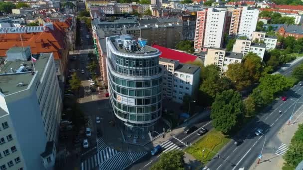 Aerial View Buildings Solna Road Poznan High Quality Footage — Video